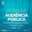 Será realizada na próxima quinta-feira (24/06), a partir das 17h,  Audiência Pública da Comissão de Segurança Pública e Proteção à Vida, da Câmara Municipal de Nilópolis.