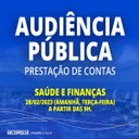 Câmara realizará duas Audiências Públicas: Saúde e Metas Fiscais (28/02/2023 - 09h)